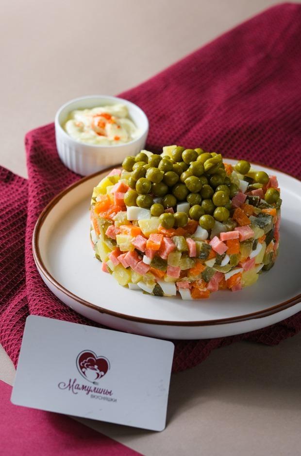 "Оливье" салатына арналған дайын жинақ + тұздық, 400 гр